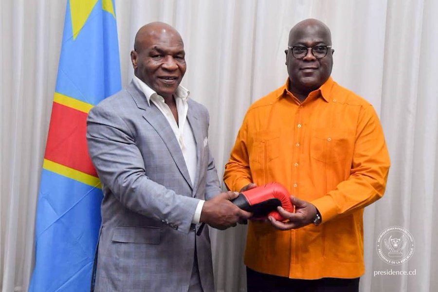 Kinshasa : Mike Tyson reçu par le Président Félix Tshisekedi à la Cité de l’Union Africaine