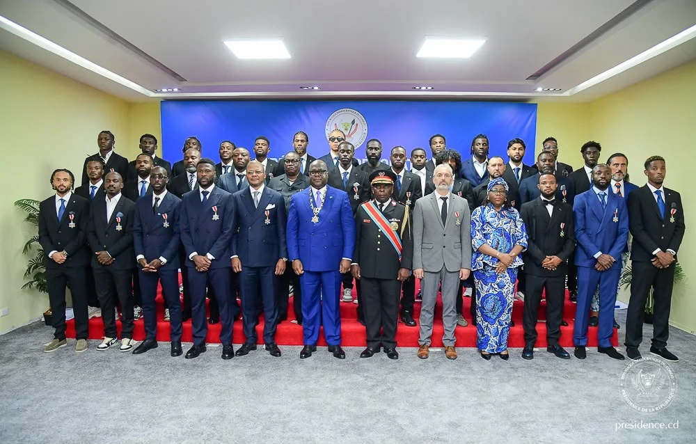 RDC : Félix Tshisekedi a décoré les joueurs de l’équipe nationale de football de la médaille de « Chevalier » dans l’Ordre National des Léopards