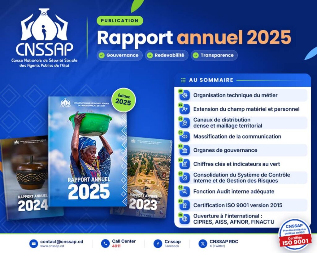 CNSSAP : Nicolas Kazadi salue les performances de Junior Mata, la pension moyenne passe de 12 196 à 239 566 FC